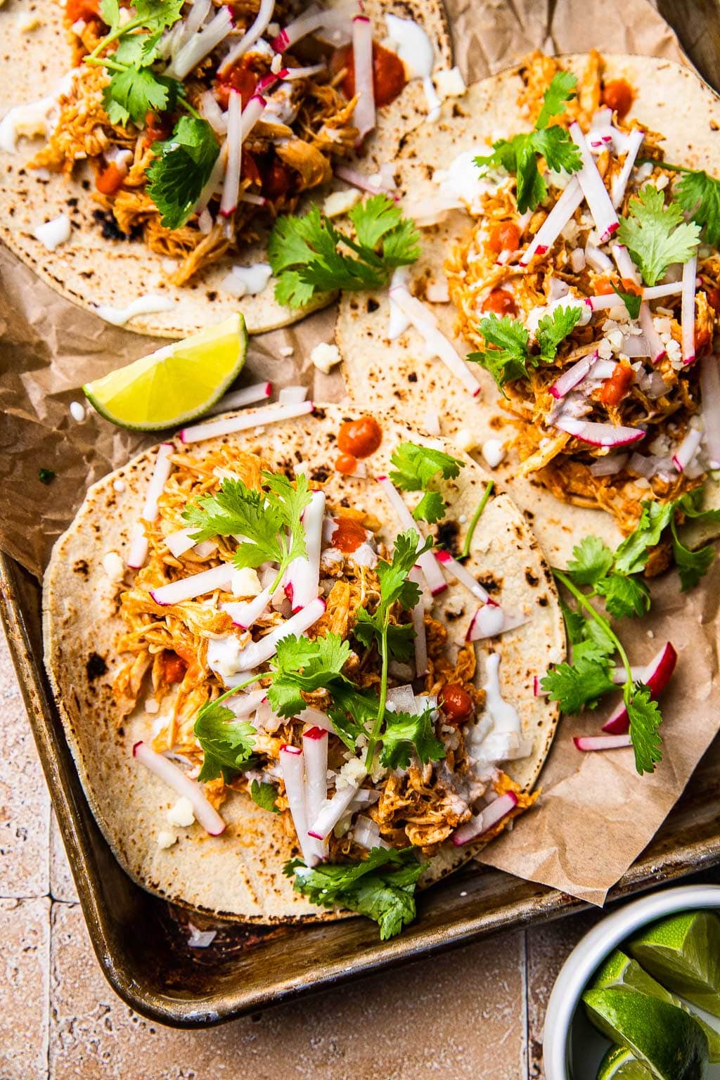 chicken tinga tacos