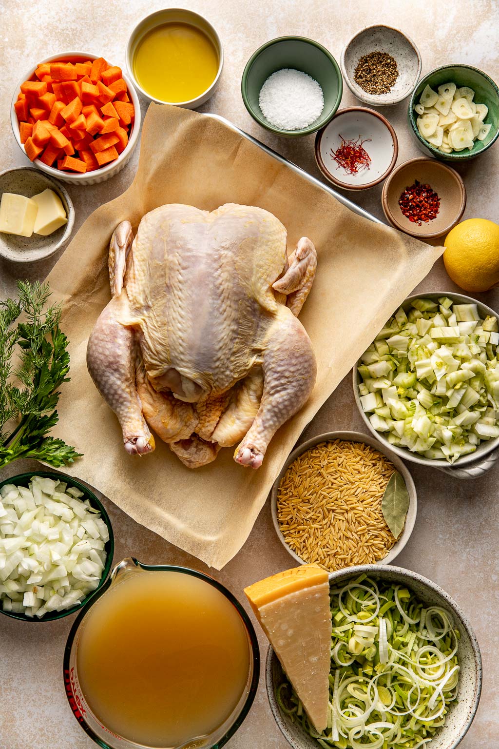 whole chicken orzo soup ingredients