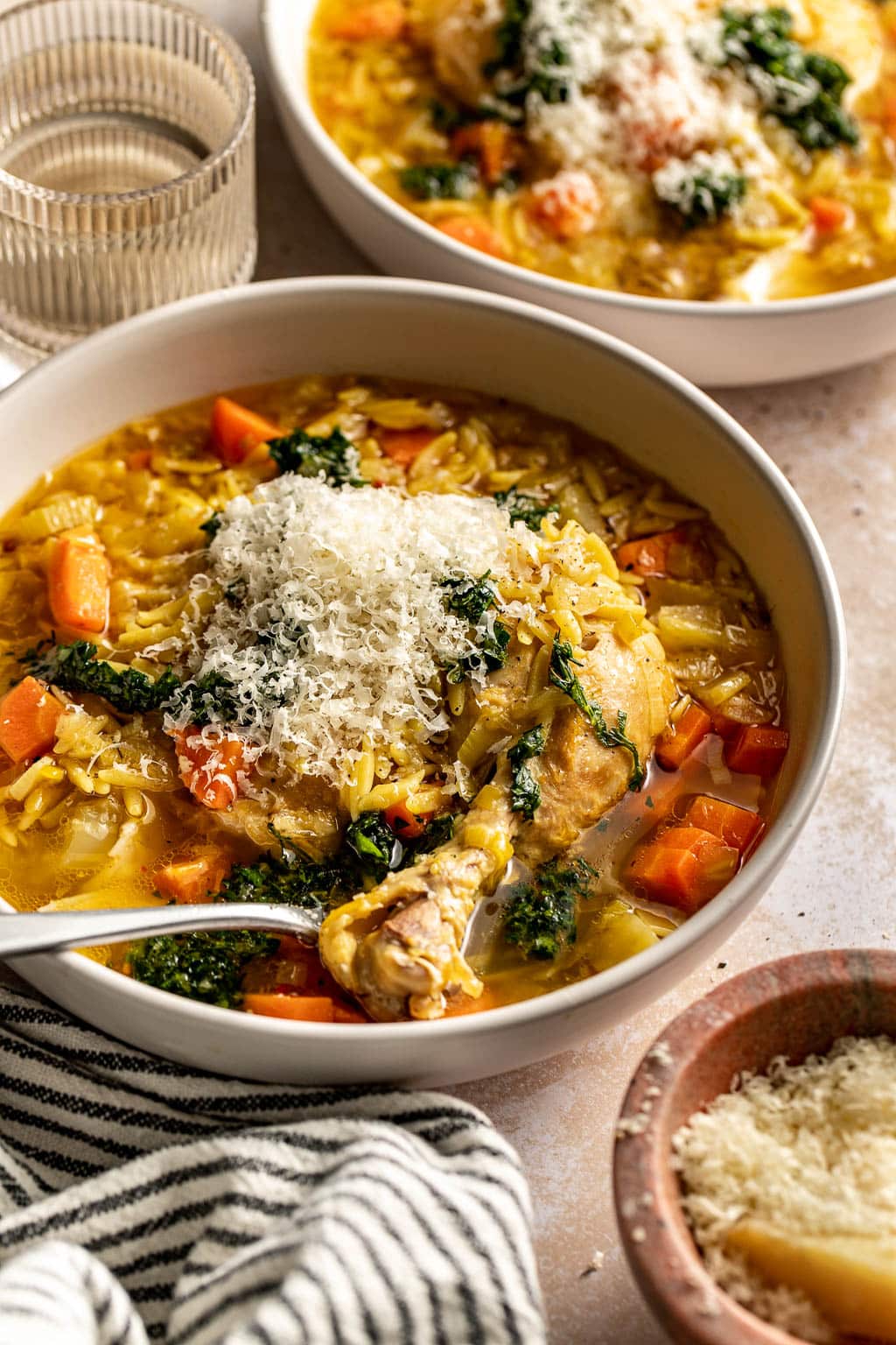 whole chicken orzo soup