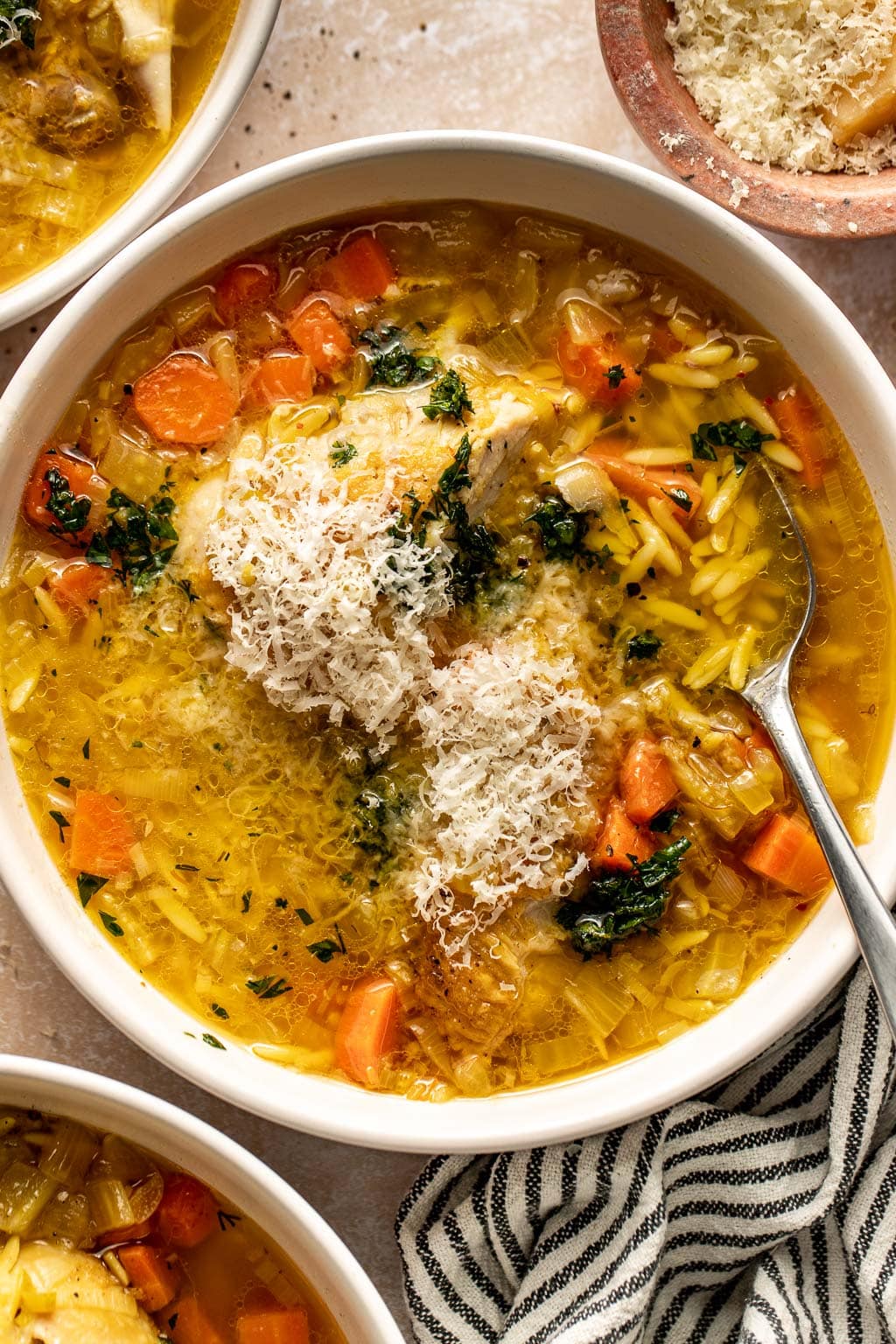 whole chicken orzo soup