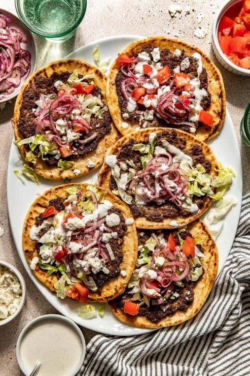 Greek-Style Smash Burgers