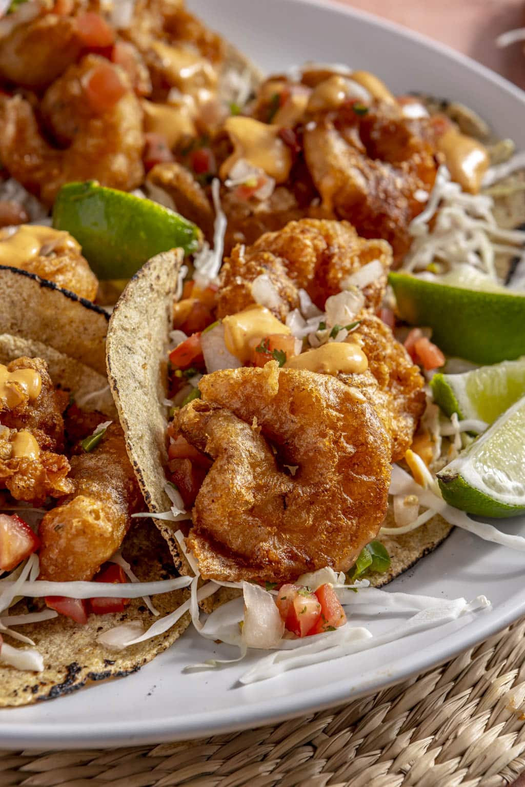 beer battered shrimp tacos