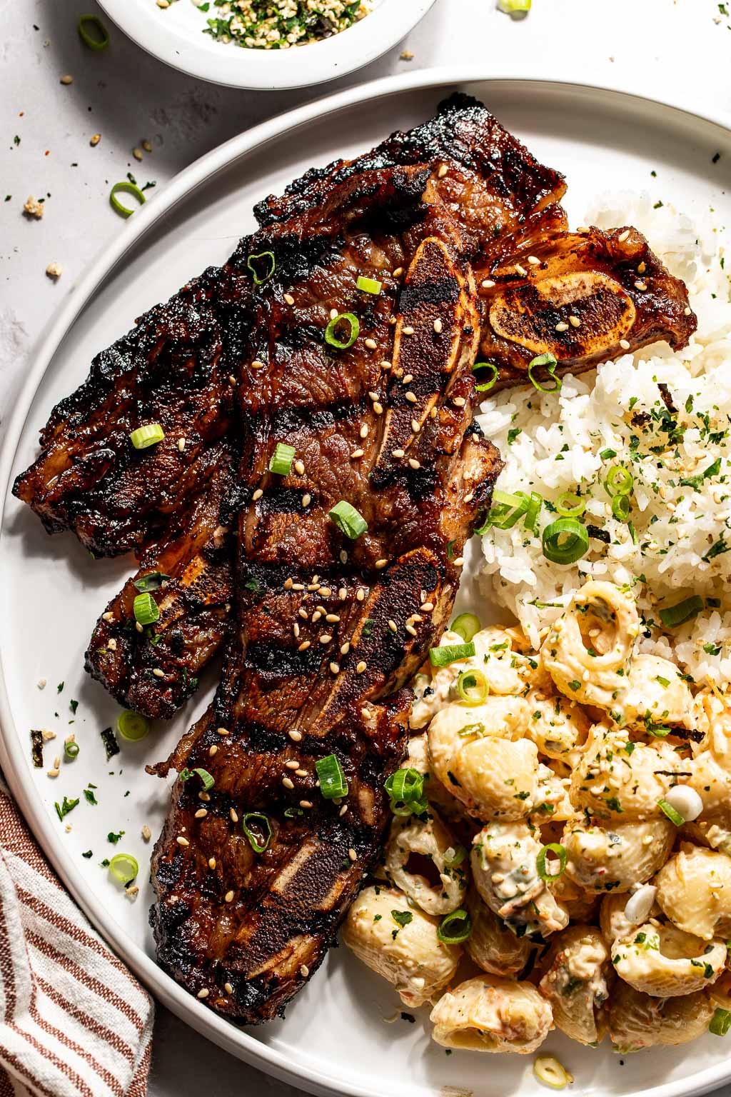 grilled kalbi short ribs on a plate