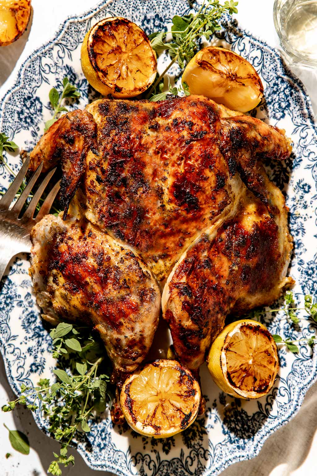 Whole grilled lemon chicken