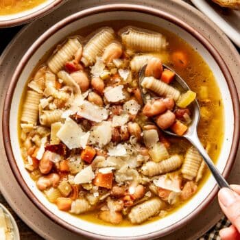 brothy bean & pasta soup