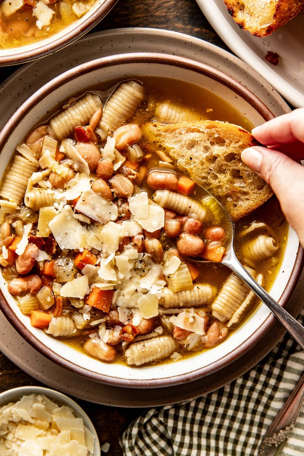 brothy bean and pasta soup