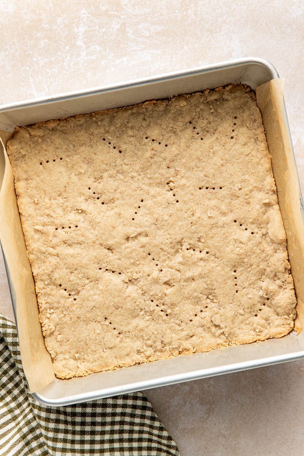 Pre-baked shortbread crust. 