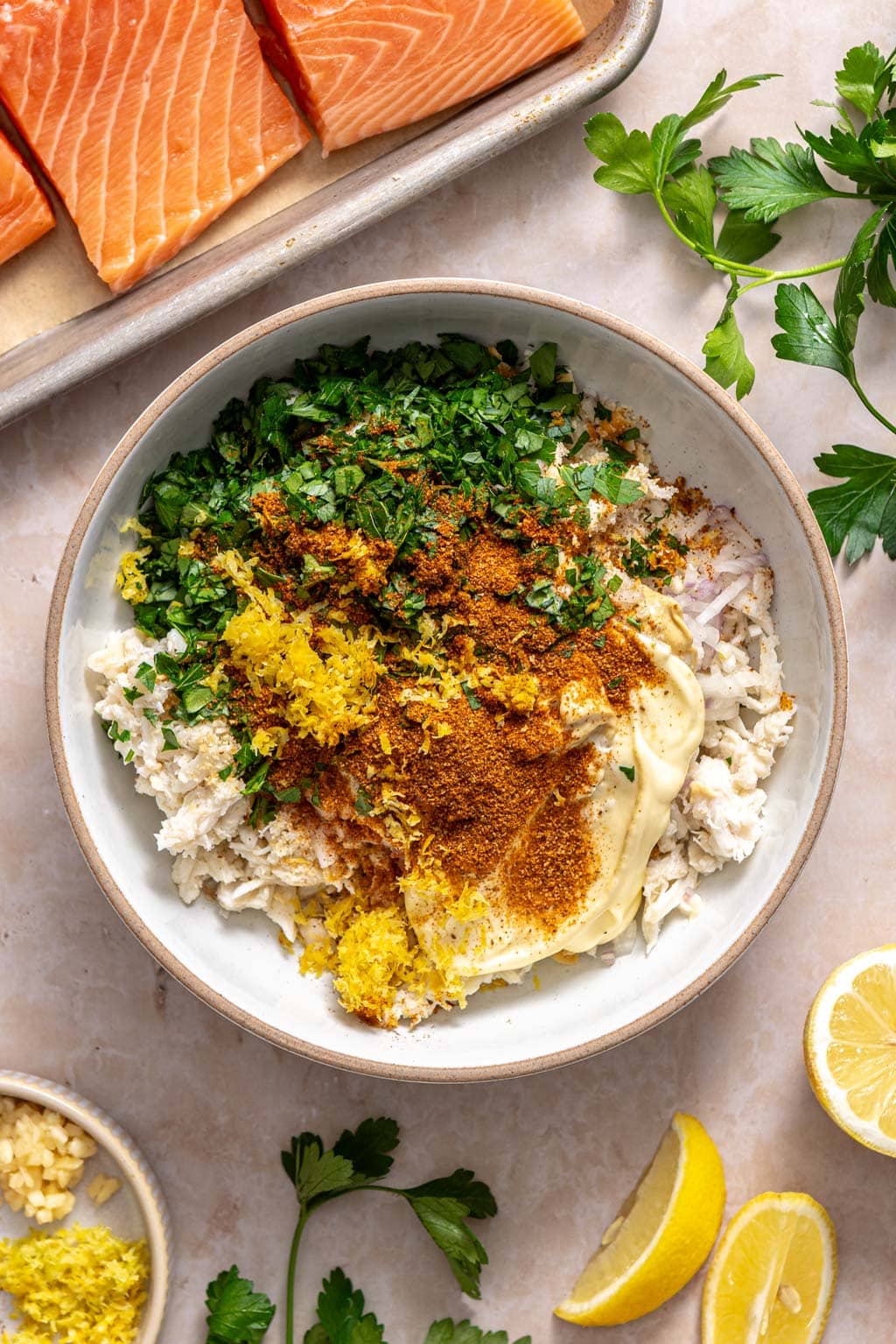 crab cake stuffing before mixing