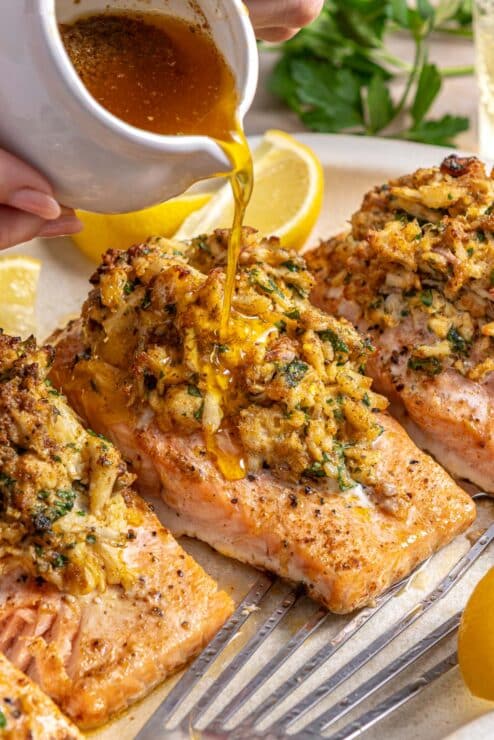 crab stuffed salmon