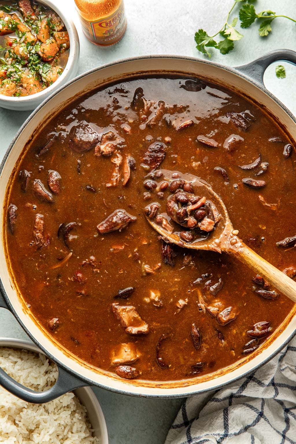 feijoada in a large dutch oven