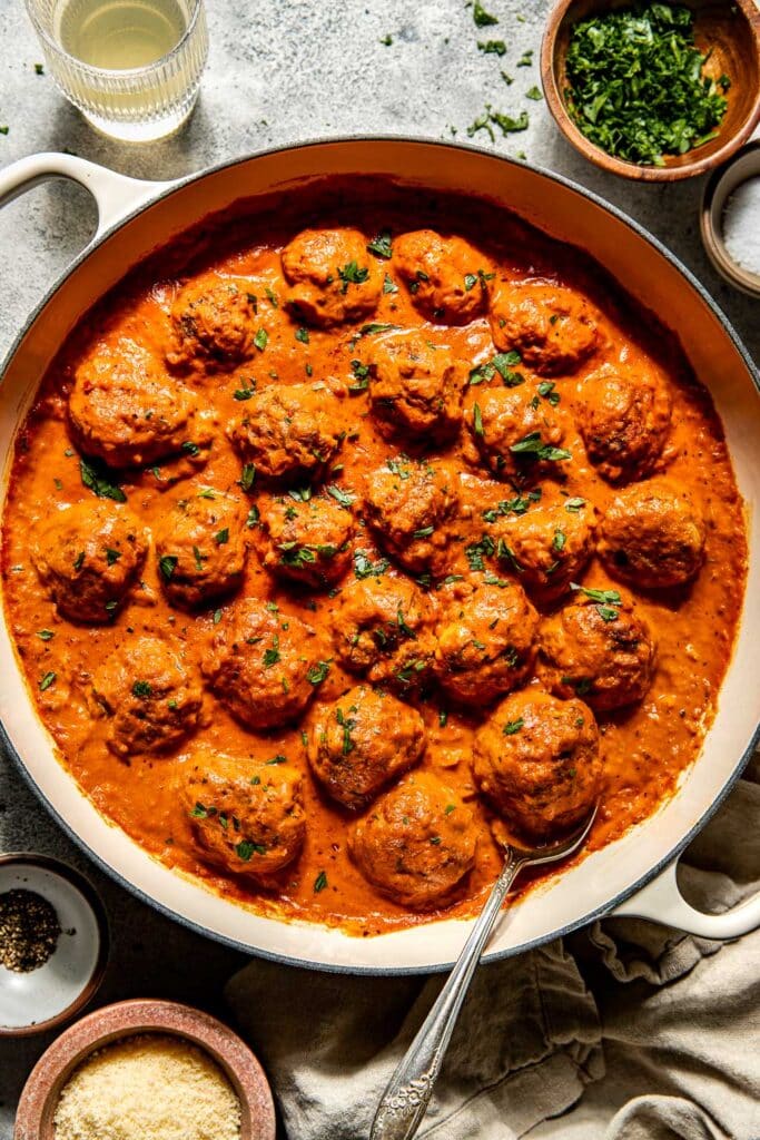 pepperoni meatballs in vodka sauce